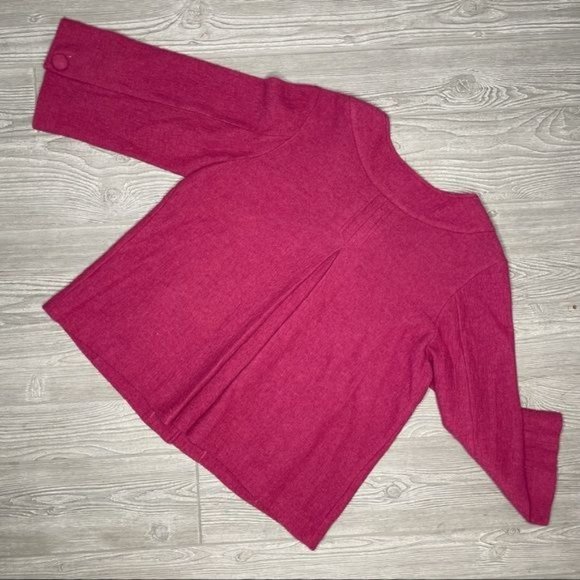 Vintage wool Herve benard mrs maisel style pea coat cardigan sweater cropped xl - Picture 2 of 7